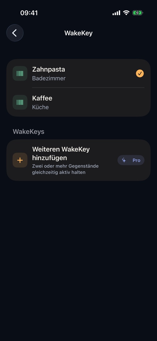 Zahnpasta, Kaffee, Shampoo oder Vitamine können ein WakeKey sein. Nichts muss gedruckt werden.