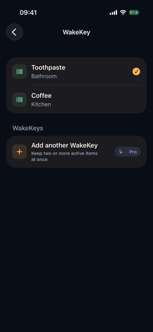 Toothpaste, coffee, shampoo, or vitamins can become a WakeKey. Nothing to print.