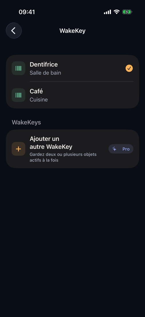 Dentifrice, café, shampoing ou vitamines peuvent devenir un WakeKey. Rien à imprimer.