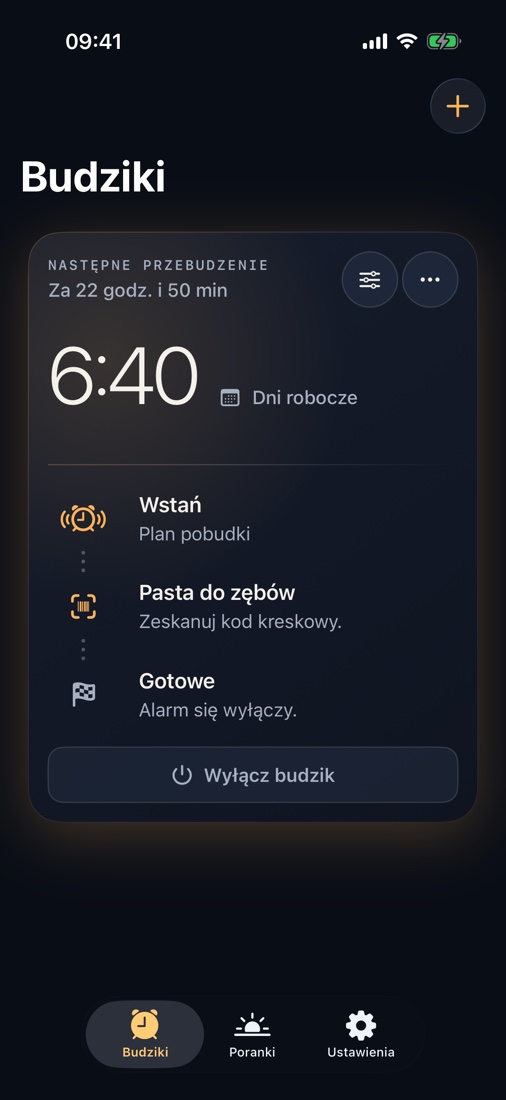Zeskanuj tubkę pasty, opakowanie kawy lub butelkę szamponu, aby wstać. Dodaj drugą kontrolę, jeśli znów zaśniesz. Bez konta, reklam i śledzenia.
