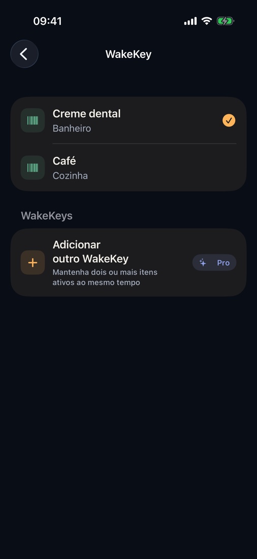 Pasta de dente, café, xampu ou vitaminas podem virar um WakeKey. Nada para imprimir.