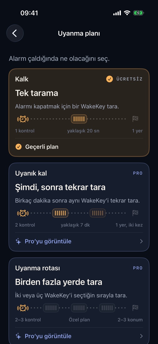 Alarm çalmadan önce bir tarama, ikinci kontrol veya kısa bir rota seç.